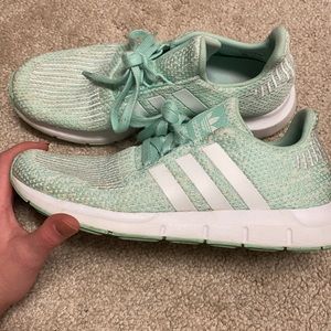 Mint adidas running shoes